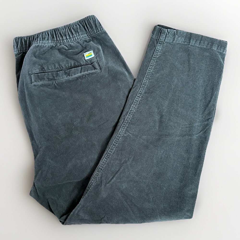 Vuori Optimist Pants Mens Large Gray Corduroy Elastic Waist Drawstring 26 Inseam